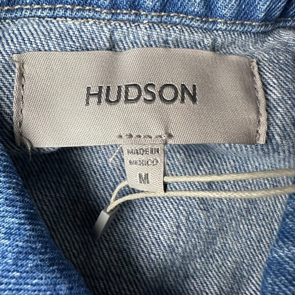 Hudson Jeans Women's Wide Cuffed Cropped Denim Jacket, Size Medium, Lt. Blue - Picture 11 of 15